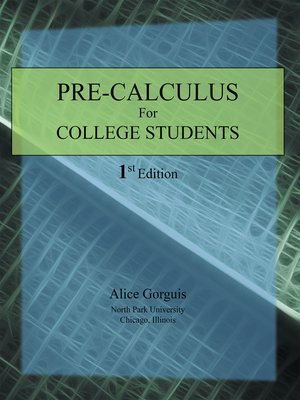 cover image of Pre-Calculus for College Students